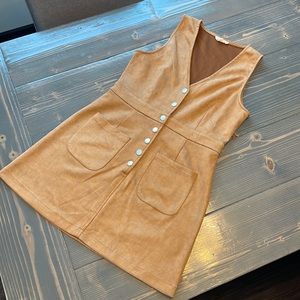 Suede Button Down Dress
